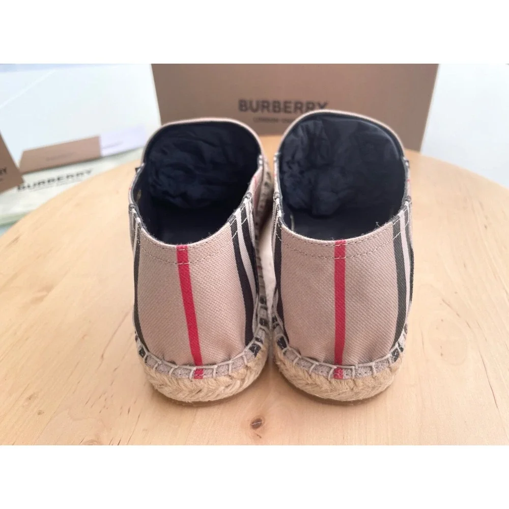 Burberry Alport Vintage Check Canvas Espadrille Women's Slip-on Shoe, Sz 37.5